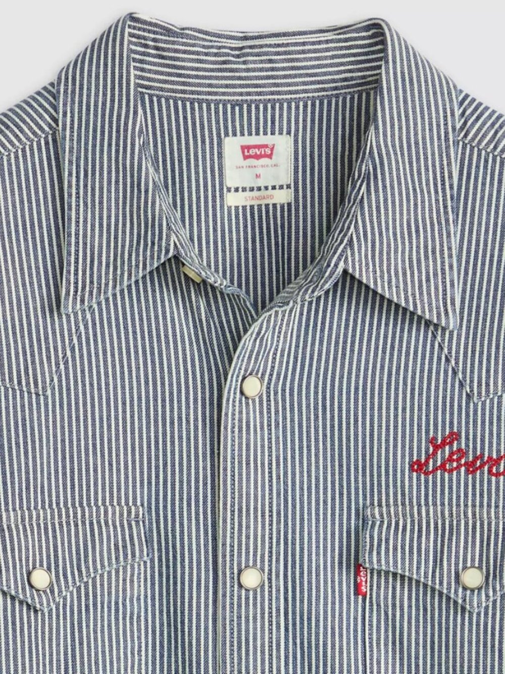 Levi's Classic Western Denim Shirt - M - Roadtrip Stripes - Medium Wash - NWOT - Picture 12 of 12